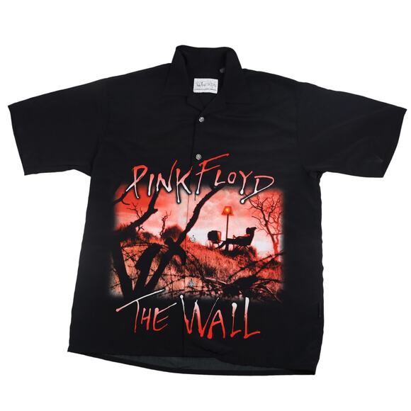 Vintage Y2k Dragonfly Pink Floyd The Wall TV Button Up Shirt - Picture 1 of 11